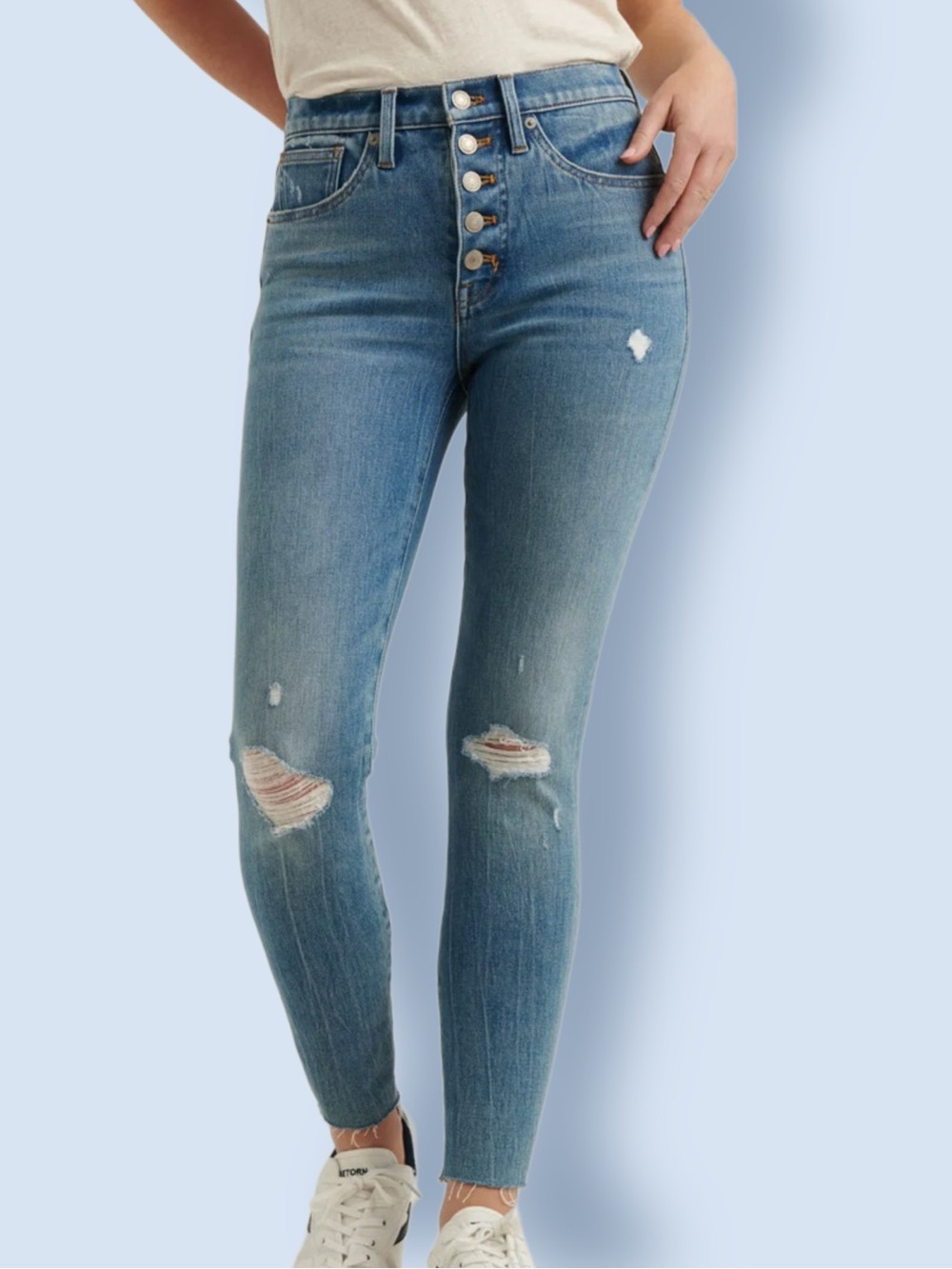Lucky Brand Bridgette High Rise Skinny Jeans 00/24 NWT Button Fly Distressed